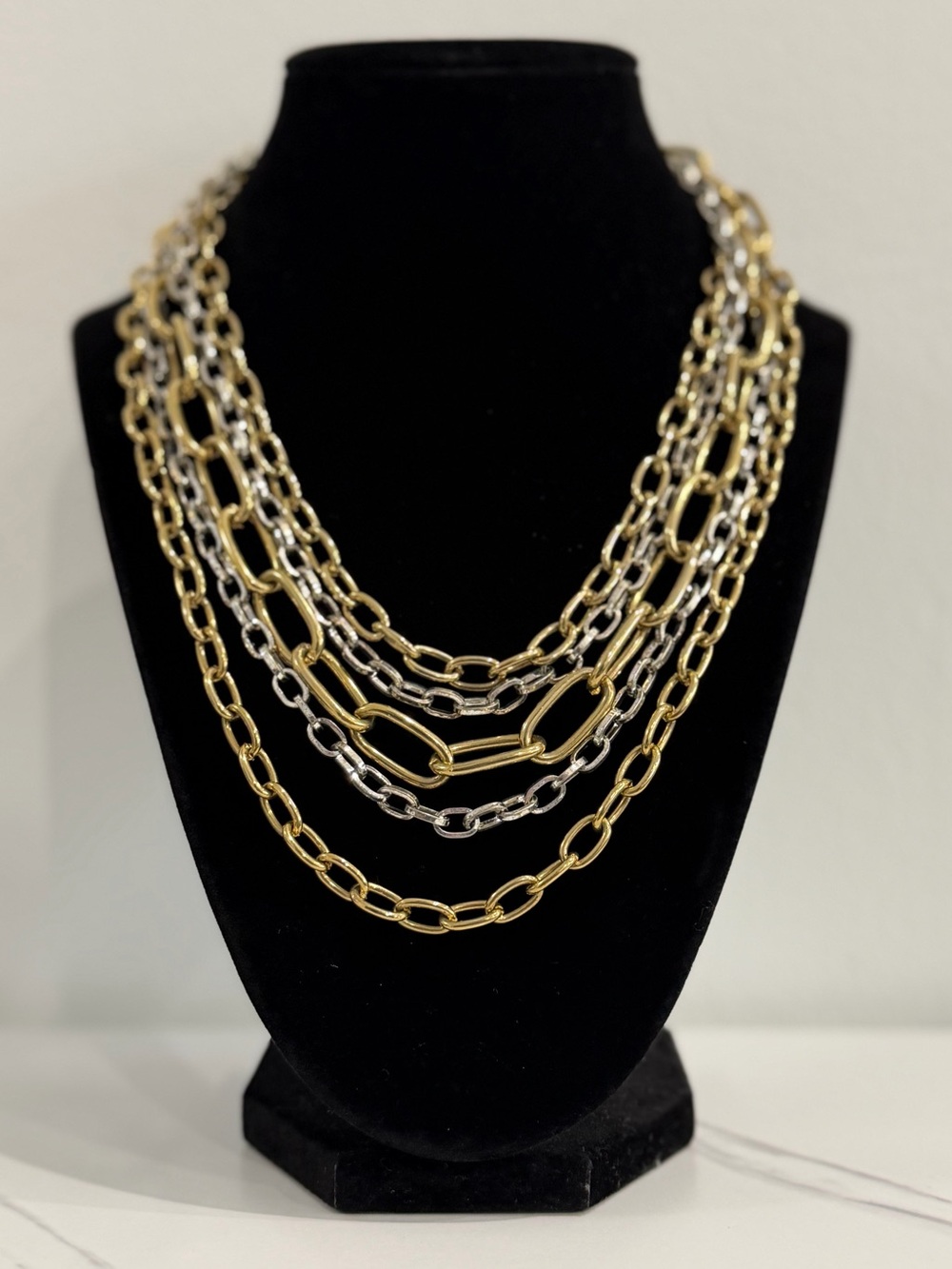 Vintage Napier Gold & Silver Chain Necklace